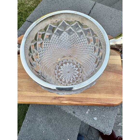 1950s VSL Art Deco Cut Crystal and Champagne Bucket Belgium 9.5” Heavy 9.6 Lb - Picture 3 of 11